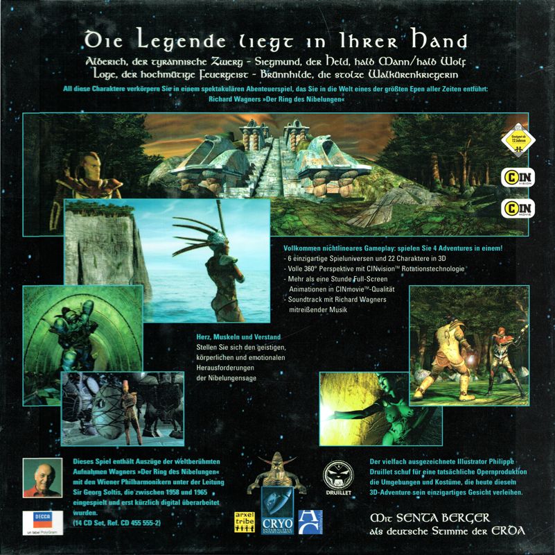 Back Cover for Ring: The Legend of the Nibelungen (Windows) (1st release)