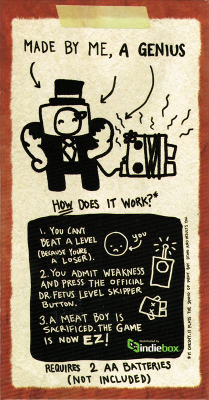 Extras for Super M̶e̶a̶t̶Dumb Boy (Limited Edition) (Linux and Macintosh and Windows): Level Skipper box - Back