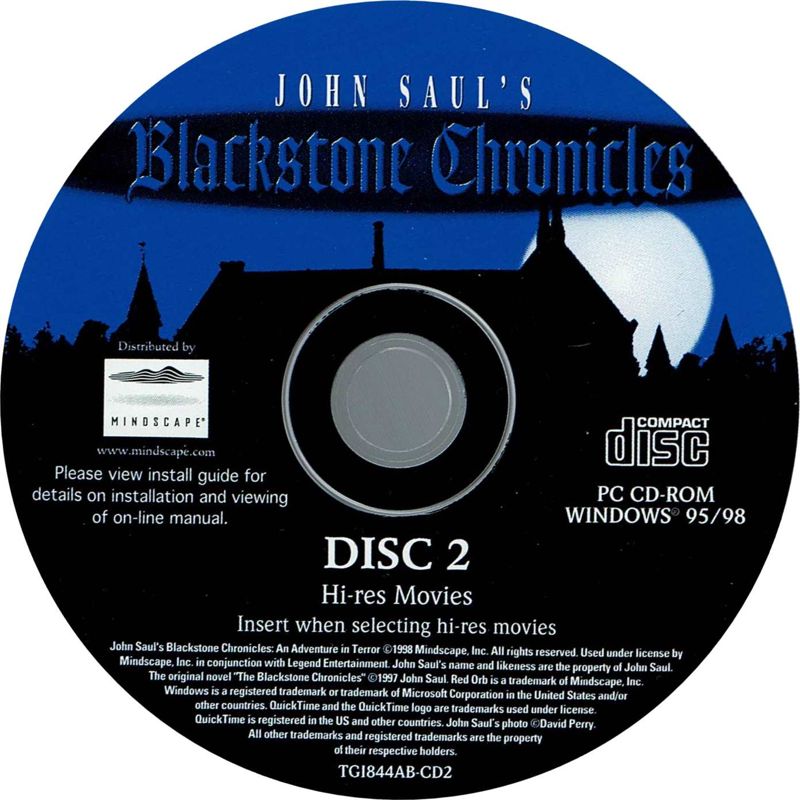 Media for The Gamer's Choice (Windows): John Saul's Blackstone Chronicles - Disc 2