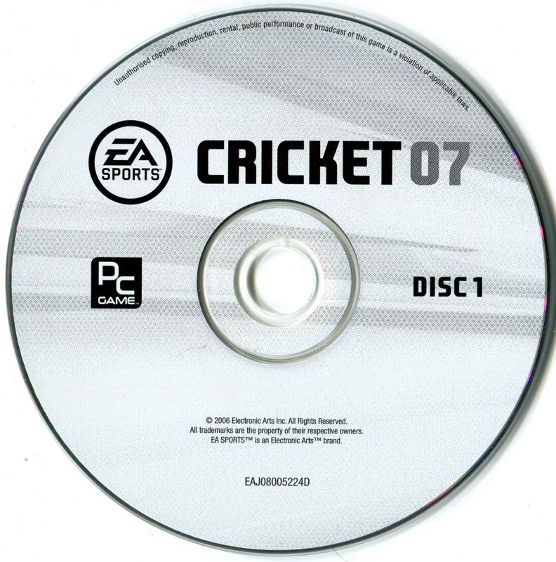 Media for Cricket 07 (Windows): Disc 1