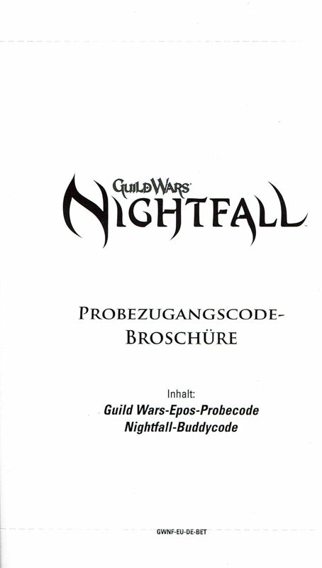 Extras for Guild Wars: Nightfall (Windows): Additional Game Code