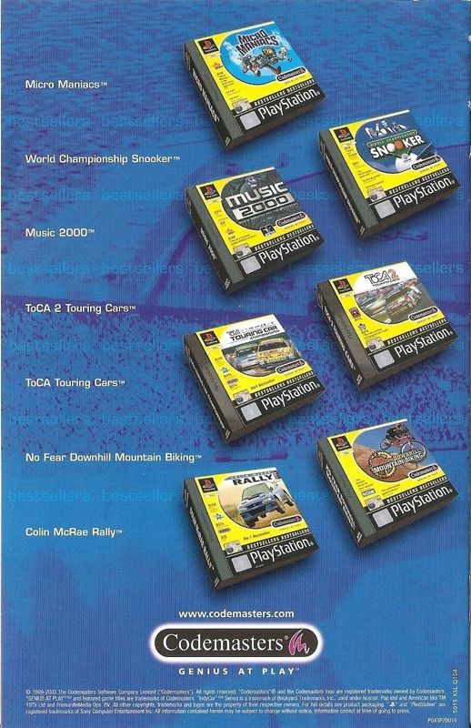 Advertisement for TOCA Race Driver 2 (PlayStation 2): Codemasters showcase - Back