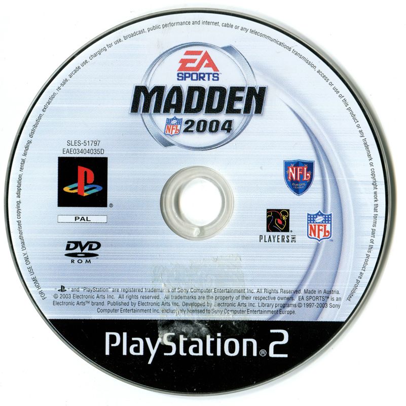 Media for Madden NFL 2004 (PlayStation 2)