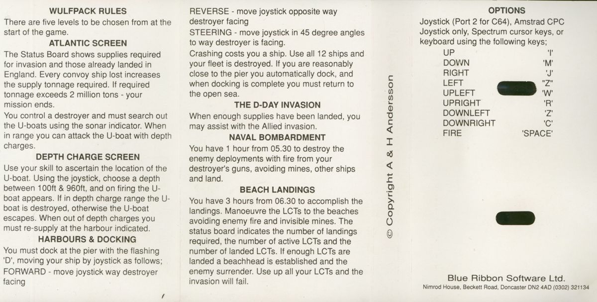Inside Cover for Wulfpack (ZX Spectrum)