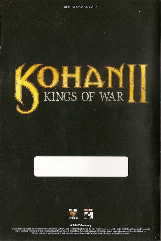 Manual for Kohan II: Kings of War (Windows): Back
