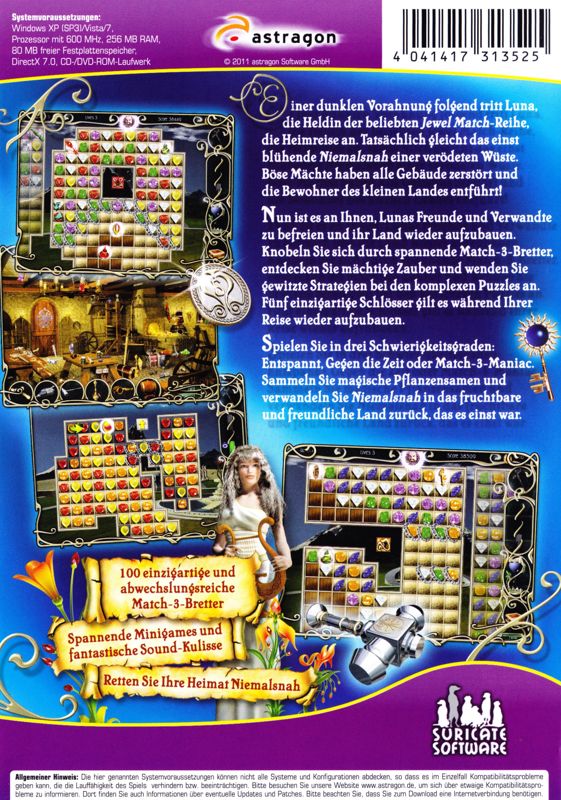 Back Cover for Jewel Match 3 (Windows)