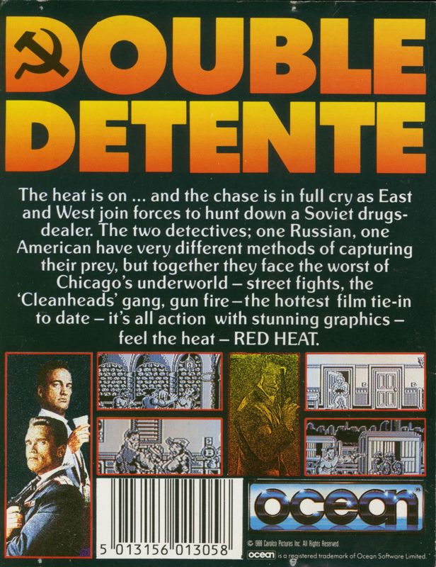 Back Cover for Red Heat (ZX Spectrum)