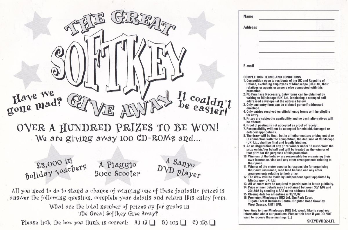 Extras for Arthur's Thinking Games & Dr Seuss ABC (Macintosh and Windows): The Great Softkey Give Away: Side 2