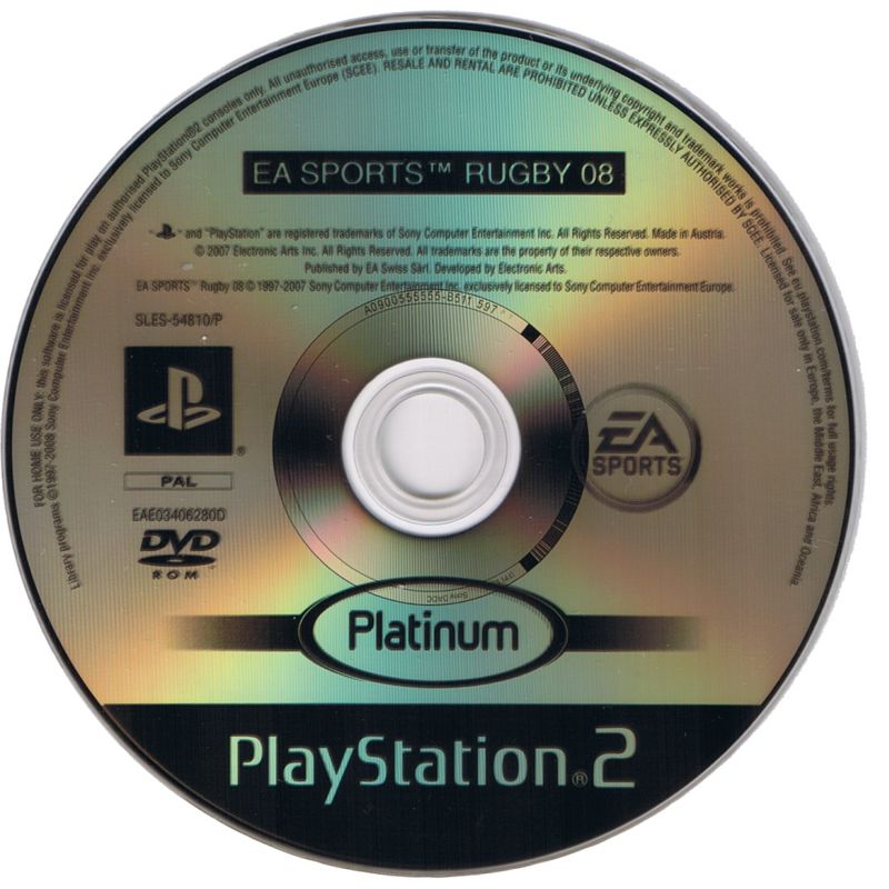 Media for Rugby 08 (PlayStation 2) (Platinum release)