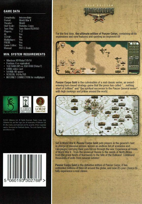 Back Cover for Panzer Corps: Gold Edition (Windows) (Mail Order release)