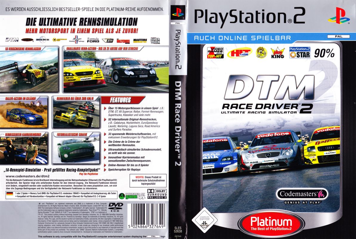 Full Cover for TOCA Race Driver 2 (PlayStation 2) (Platinum release)