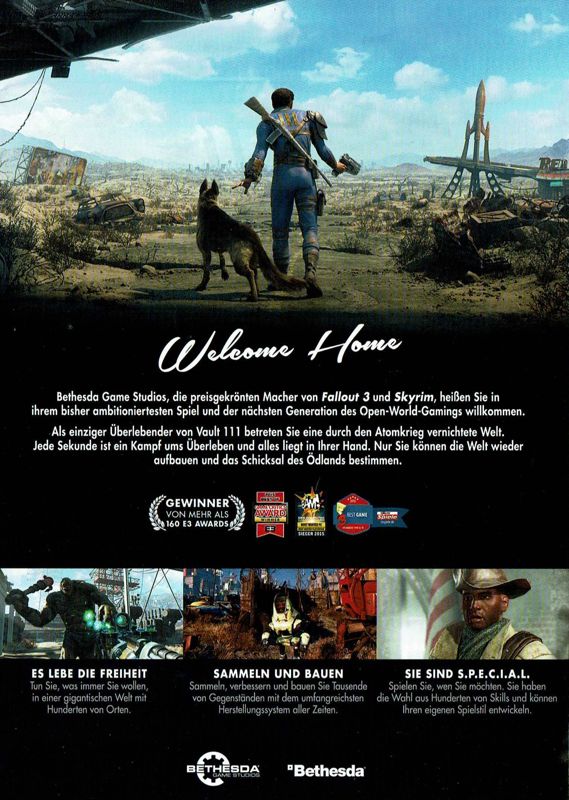 Inside Cover for Fallout 4 (Windows): Reversible Cover - Back