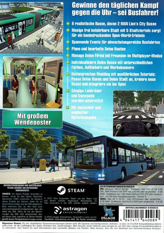 Back Cover for Bus Simulator 16 (Macintosh and Windows)