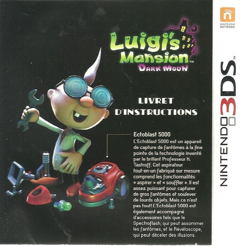 Manual for Luigi's Mansion: Dark Moon (Nintendo 3DS): Front