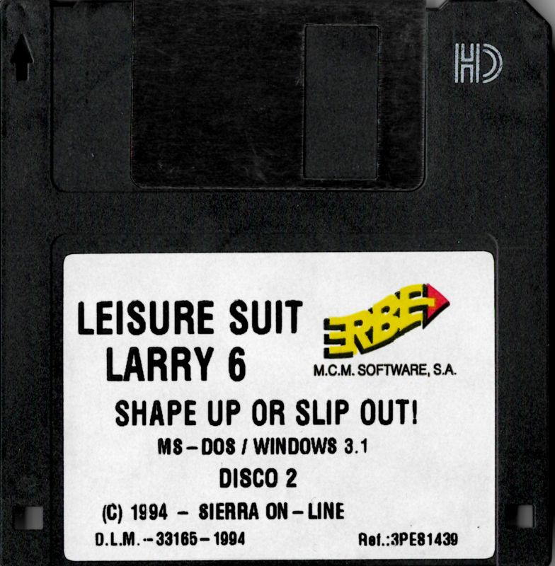 Media for Leisure Suit Larry 6: Shape Up or Slip Out! (DOS and Windows 3.x): Disk 2