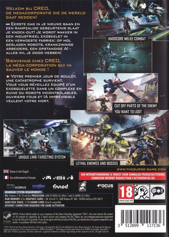 The Surge cover or packaging material - MobyGames