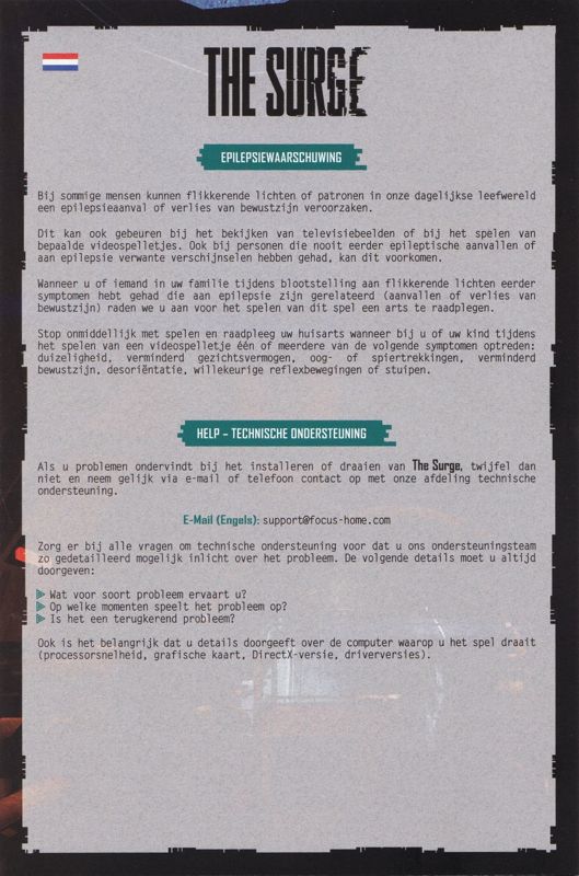 Manual for The Surge (Windows): Front