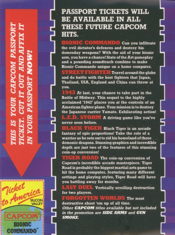 Inside Cover for Bionic Commando (ZX Spectrum)