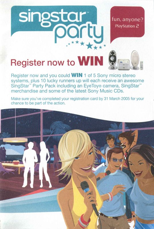 Advertisement for SingStar: Party (PlayStation 2) (Bundled with microphones): Front