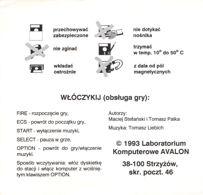 Inside Cover for Włóczykij (Atari 8-bit): Left Flap