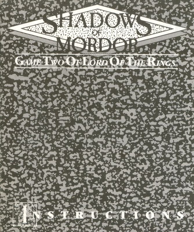 Manual for The Shadows of Mordor (ZX Spectrum): front cover