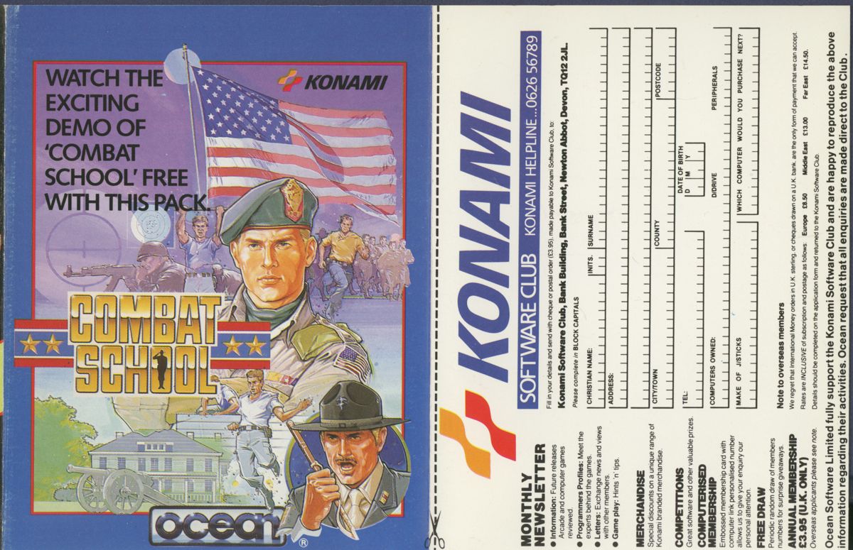 Inside Cover for Contra (Commodore 64) (Cassette tape release)