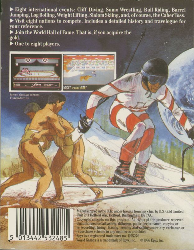 Back Cover for World Games (ZX Spectrum)