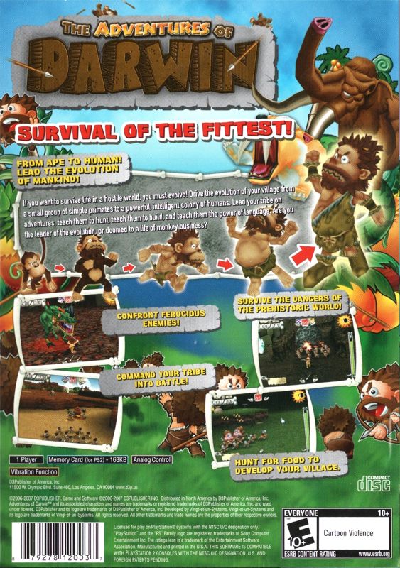 Back Cover for The Adventures of Darwin (PlayStation 2)