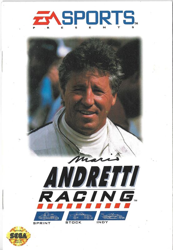 Manual for Mario Andretti Racing (Genesis): Front