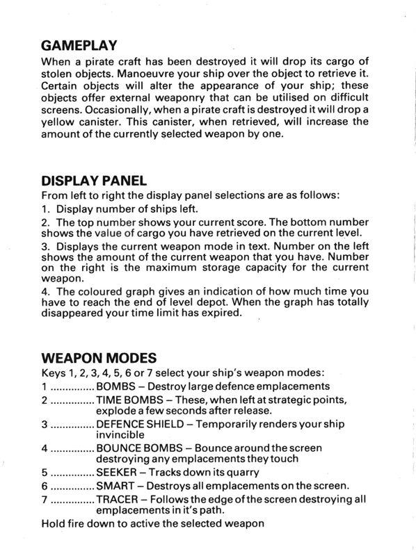 Other for Cybernoid II: The Revenge (ZX Spectrum): foldable instructions 4