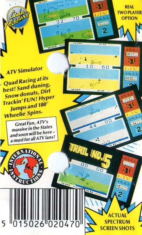 Back Cover for ATV Simulator (ZX Spectrum)