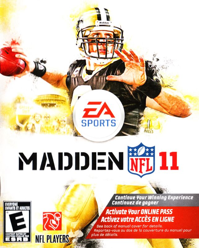 Manual for Madden NFL 11 (PlayStation 3): Front