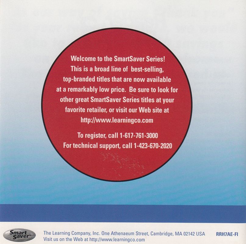 Inside Cover for Reader Rabbit 3 (Macintosh and Windows 3.x) (1998 SmartSaver release): Front Reverse