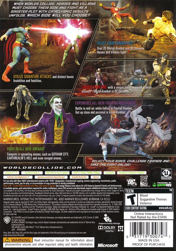 Mortal Kombat vs. DC Universe Xbox 360 Box Art Cover by Alpha C.