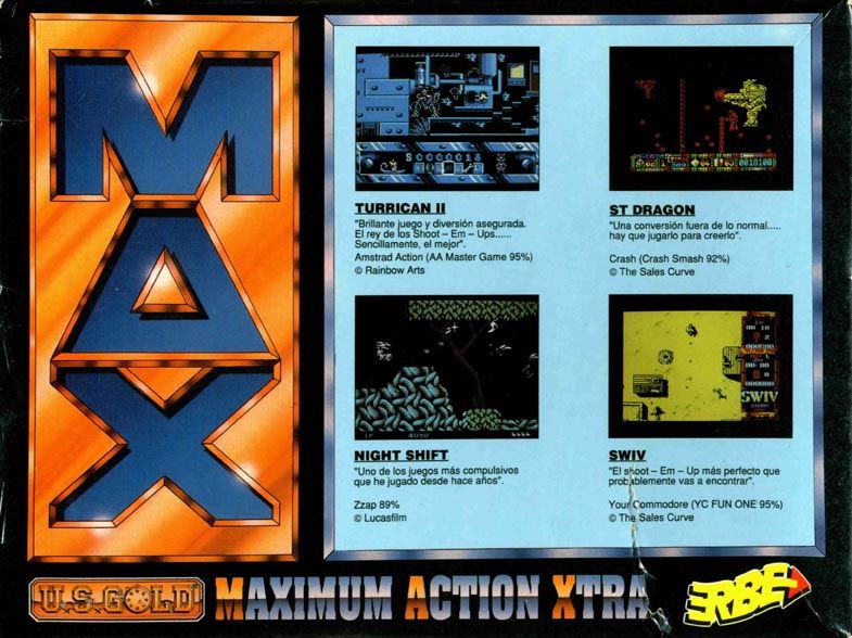 Back Cover for MAX.: Maximum Action Xtra (Amstrad CPC)