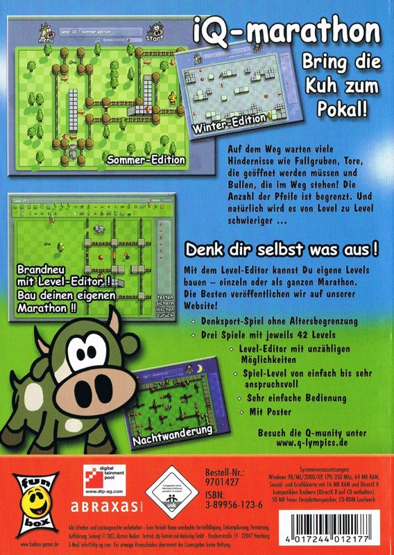 Back Cover for Q-lympics IQ-marathon (Windows) (Fun Box release)