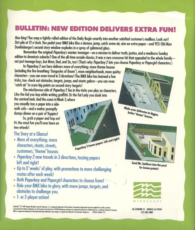 Back Cover for Paperboy 2 (DOS)