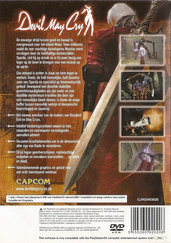 Back Cover for Devil May Cry (PlayStation 2)