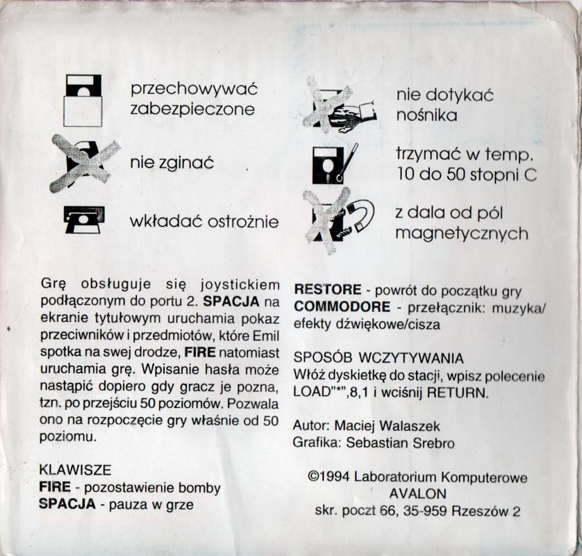 Inside Cover for Arktyczne Polowanie (Commodore 64) (5.25" disk release): Left Flap