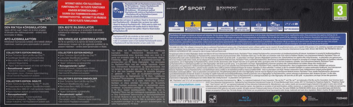 Spine/Sides for Gran Turismo: Sport (Collector's Edition) (PlayStation 4): Top