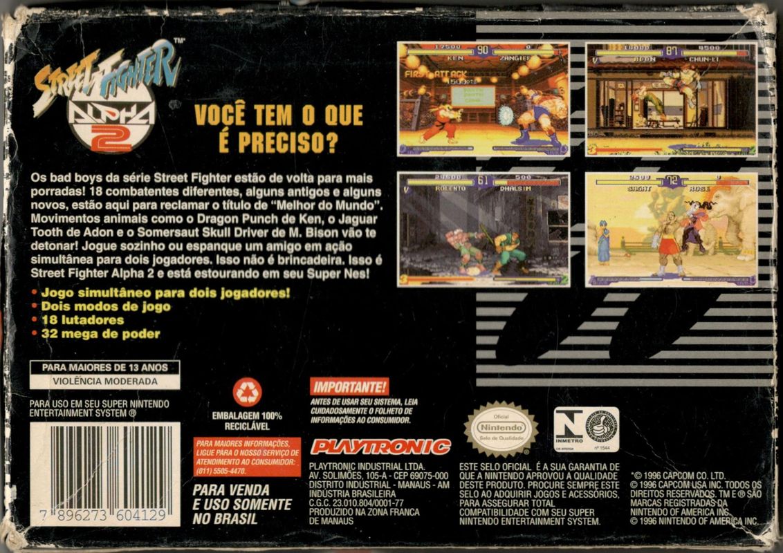 Back Cover for Street Fighter Alpha 2 (SNES)