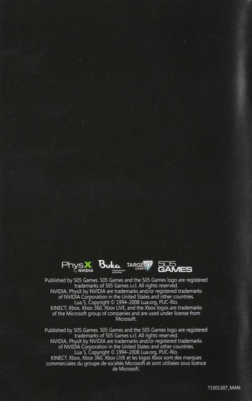 Manual for MorphX (Xbox 360): Back