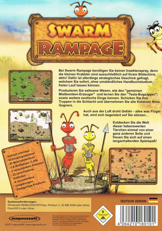 Back Cover for Swarm Rampage (Windows)