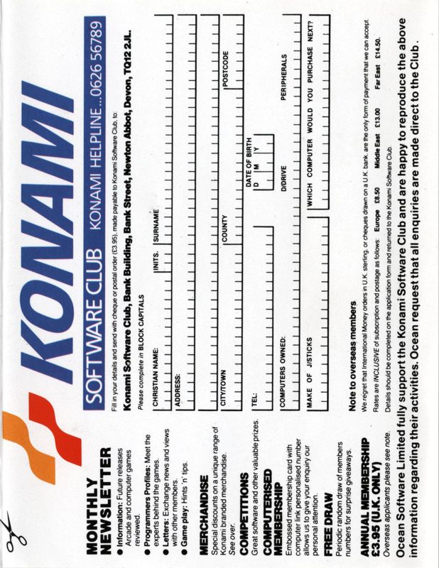 Inside Cover for Boot Camp (ZX Spectrum)