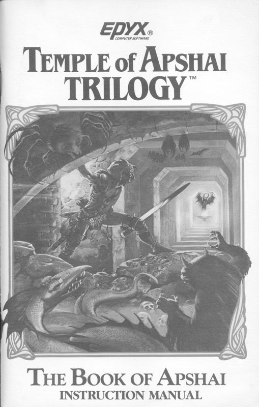 Manual for Temple of Apshai Trilogy (DOS): Front