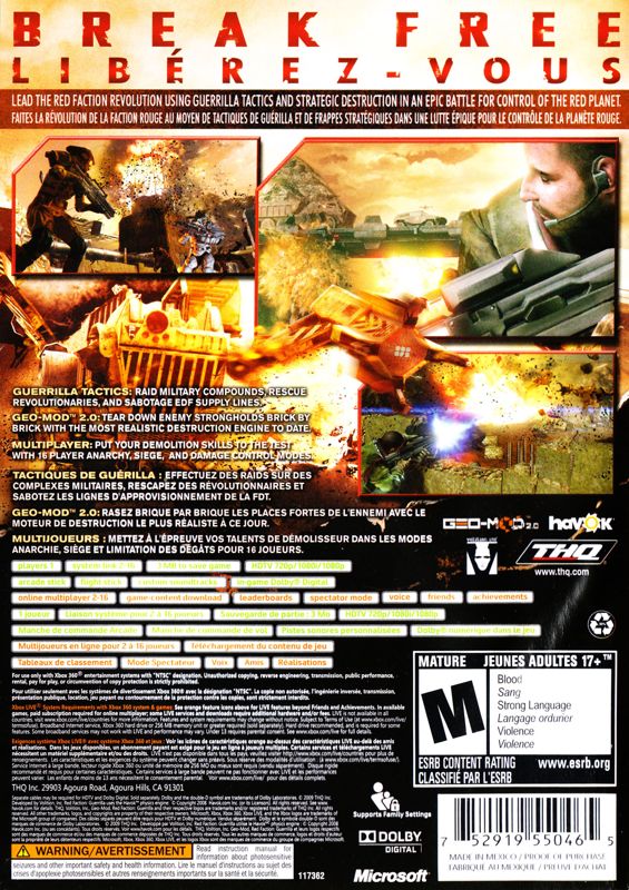 Red Faction Guerrilla Cover Or Packaging Material Mobygames