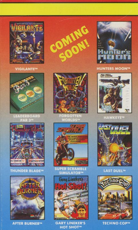Inside Cover for ThunderBlade (ZX Spectrum)