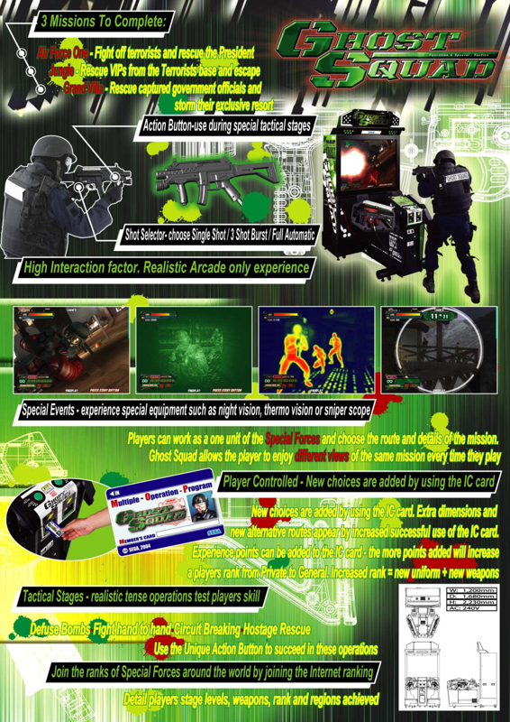 Back Cover for Ghost Squad (Arcade) (From segaarcade.com)