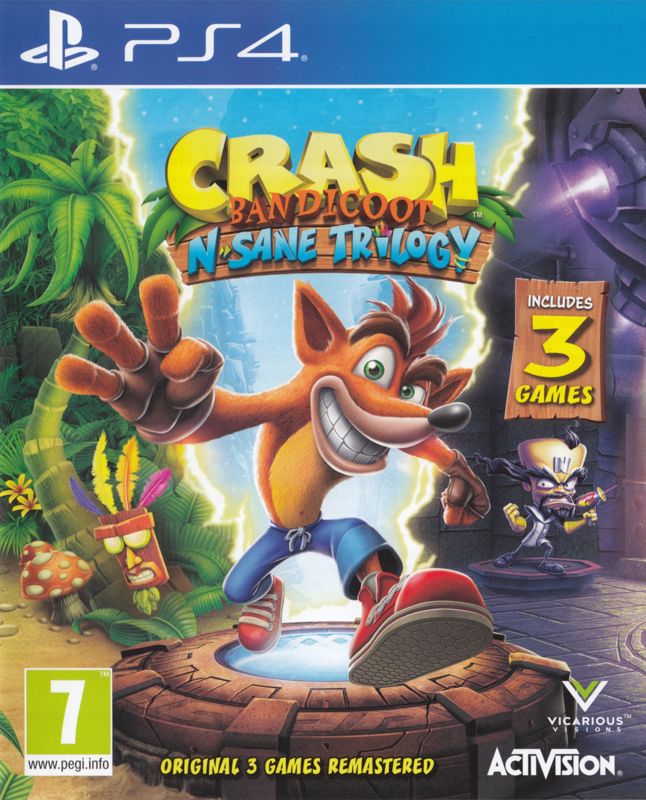 Front Cover for Crash Bandicoot: N. Sane Trilogy (PlayStation 4)