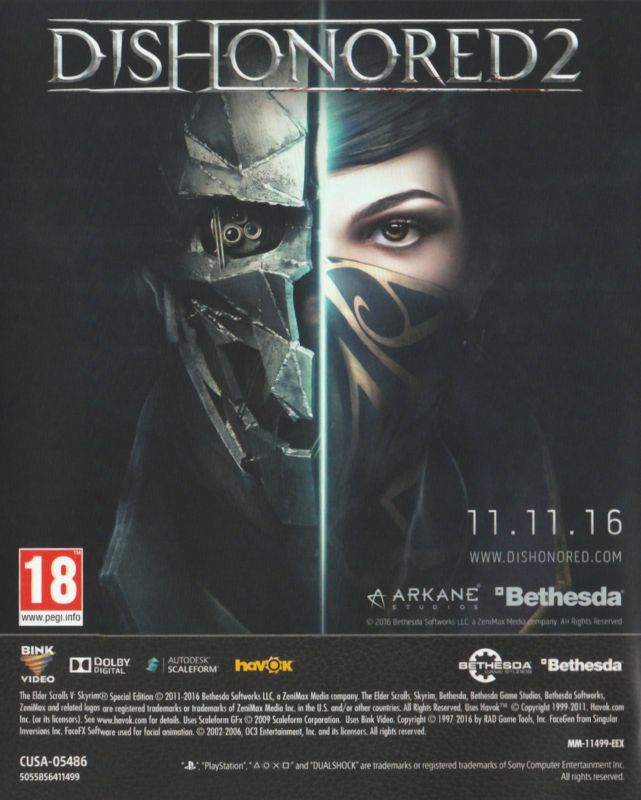 Advertisement for The Elder Scrolls V: Skyrim - Special Edition (PlayStation 4): Back